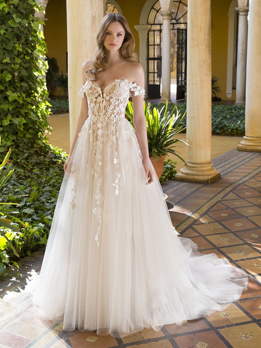 Sweetheart Corset Bodice A-Line Gown Palmer by Enzoani at K&B Bridals bridal shop near baltimore maryland