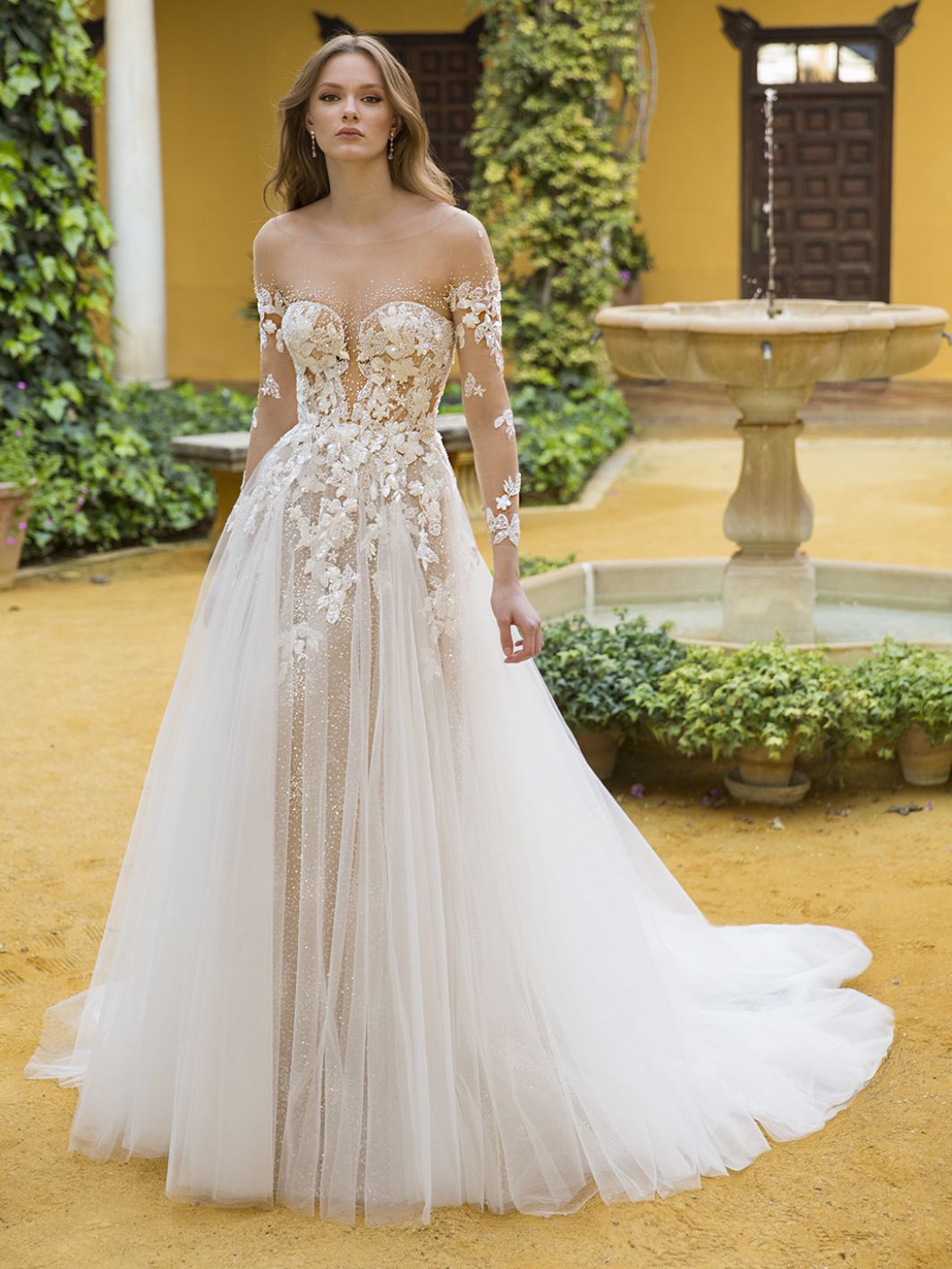 Luxury Beaded A-Line Wedding Dress With Optional Body Suit Phoenix Enzoani Wedding Dress