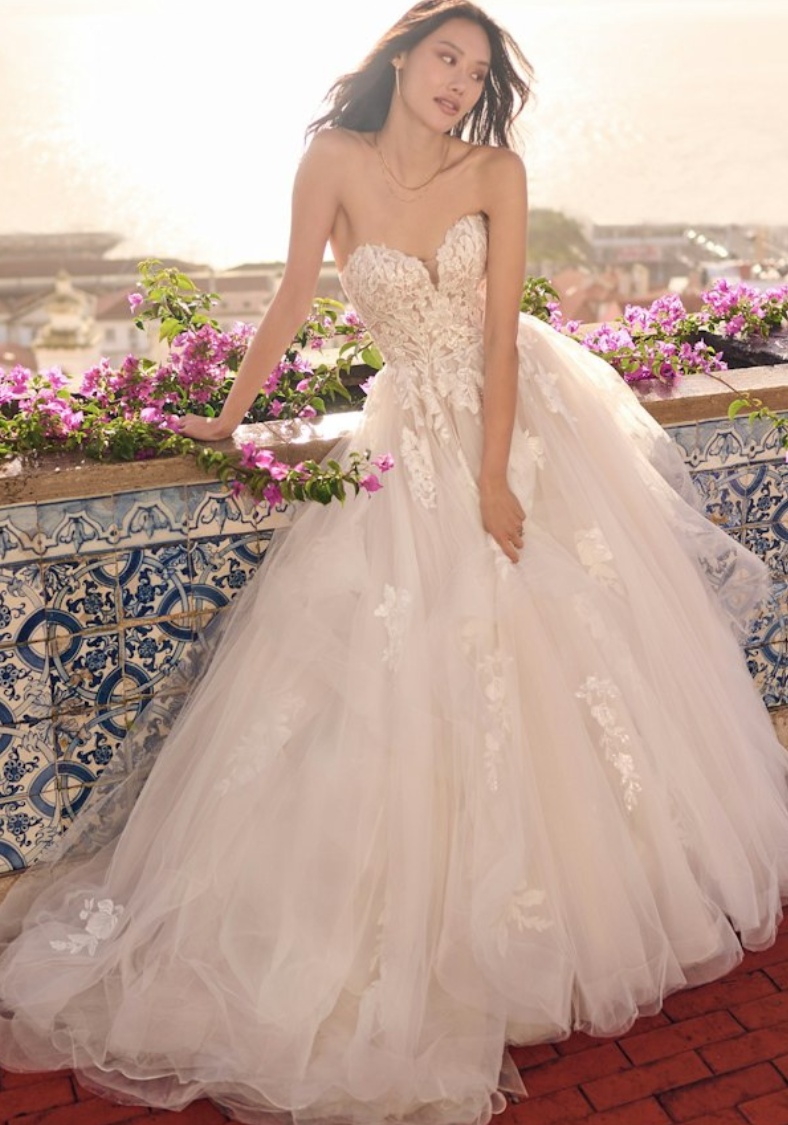 Princess Ball Gown with Ruffled Skirt Indiana by Maggie Sottero at K&B Bridals bridal shop in bel air maryland