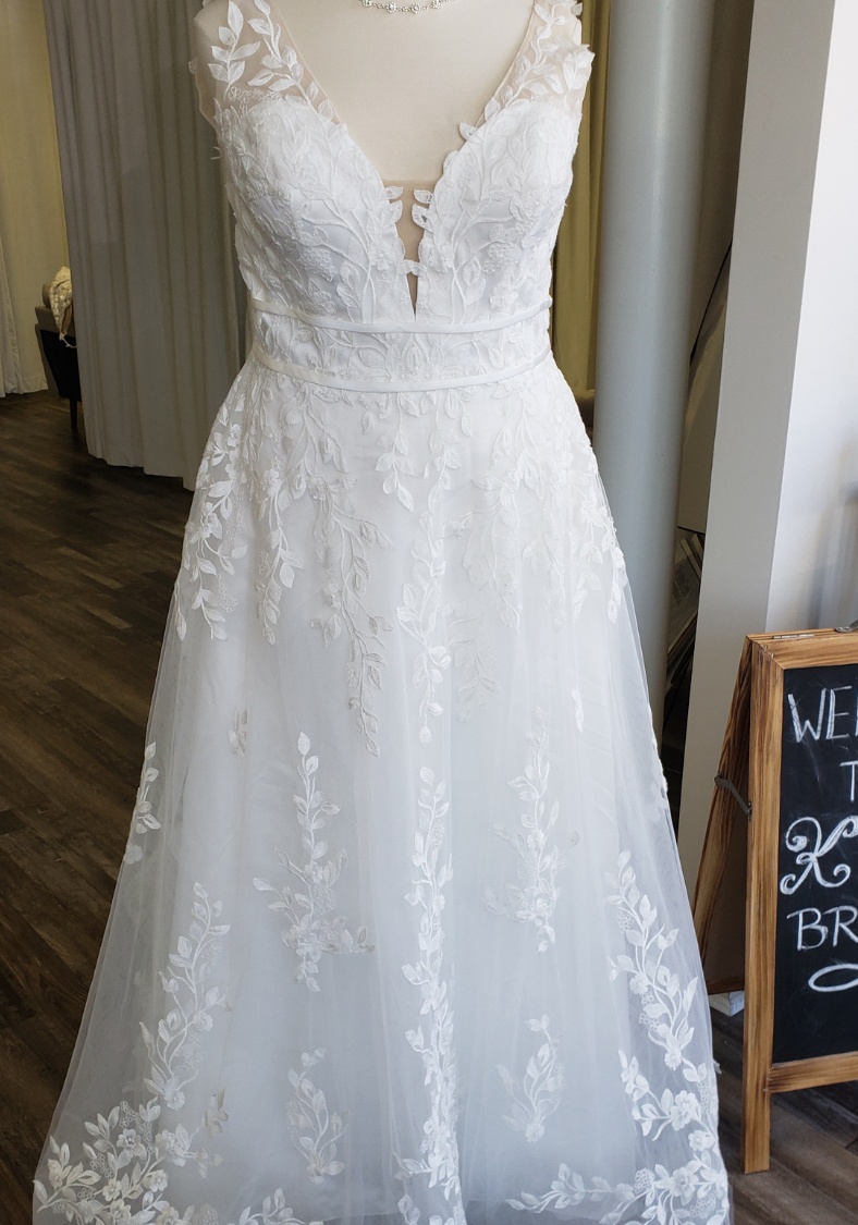 Romantic lace wedding dress from K&B Bridals in Maryland