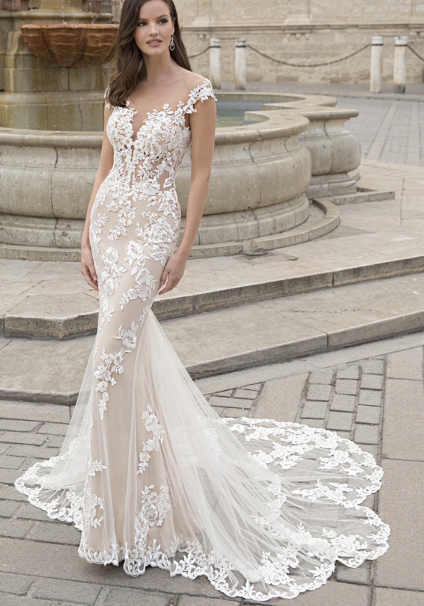 Cap Sleeve Lace Wedding Dress at K&B Bridals bridal shop washington dc