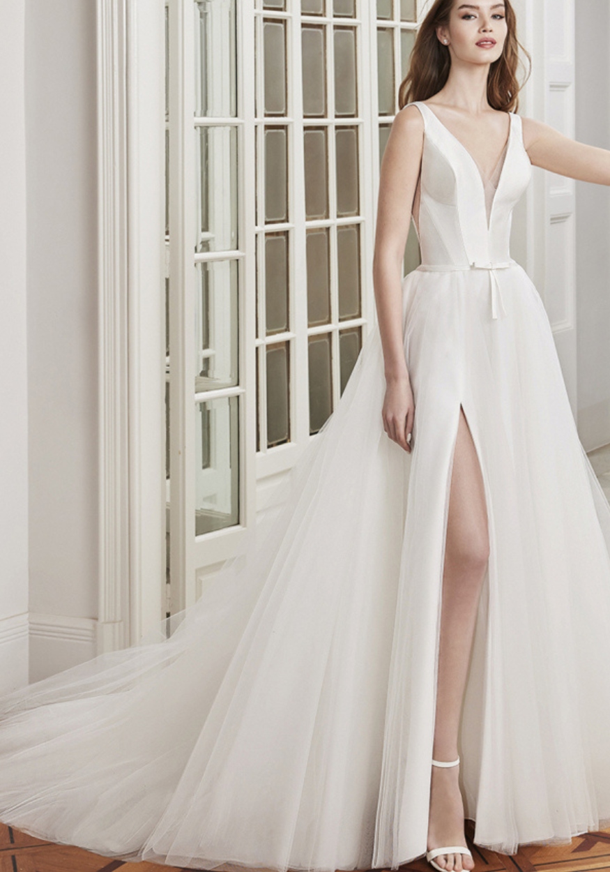 Elegant Mikado Wedding Dress at K&B Bridals bridal boutique washington dc
