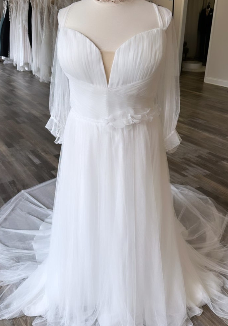 English Net Flowy Wedding Dress at K&B Bridals bridal shop in Hagerstown Maryland