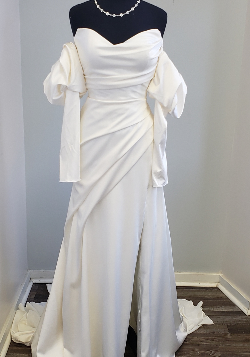 Modern Charmeuse Wedding Dress washington dc bridal shop K&B Bridals