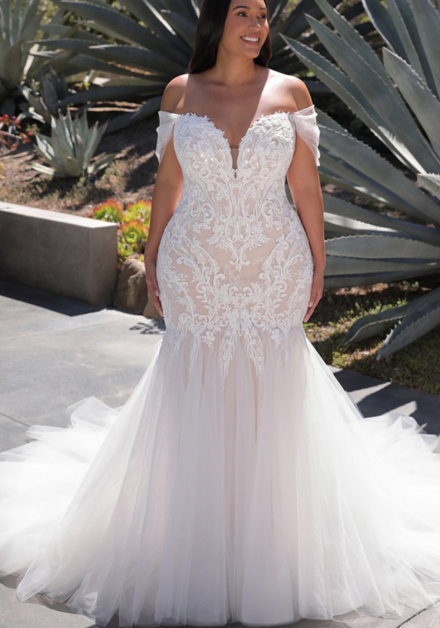 Plus Size Mermaid Wedding Dress With Tulle Mermaid Skirt Margaux elysee bridal gowns washington dc