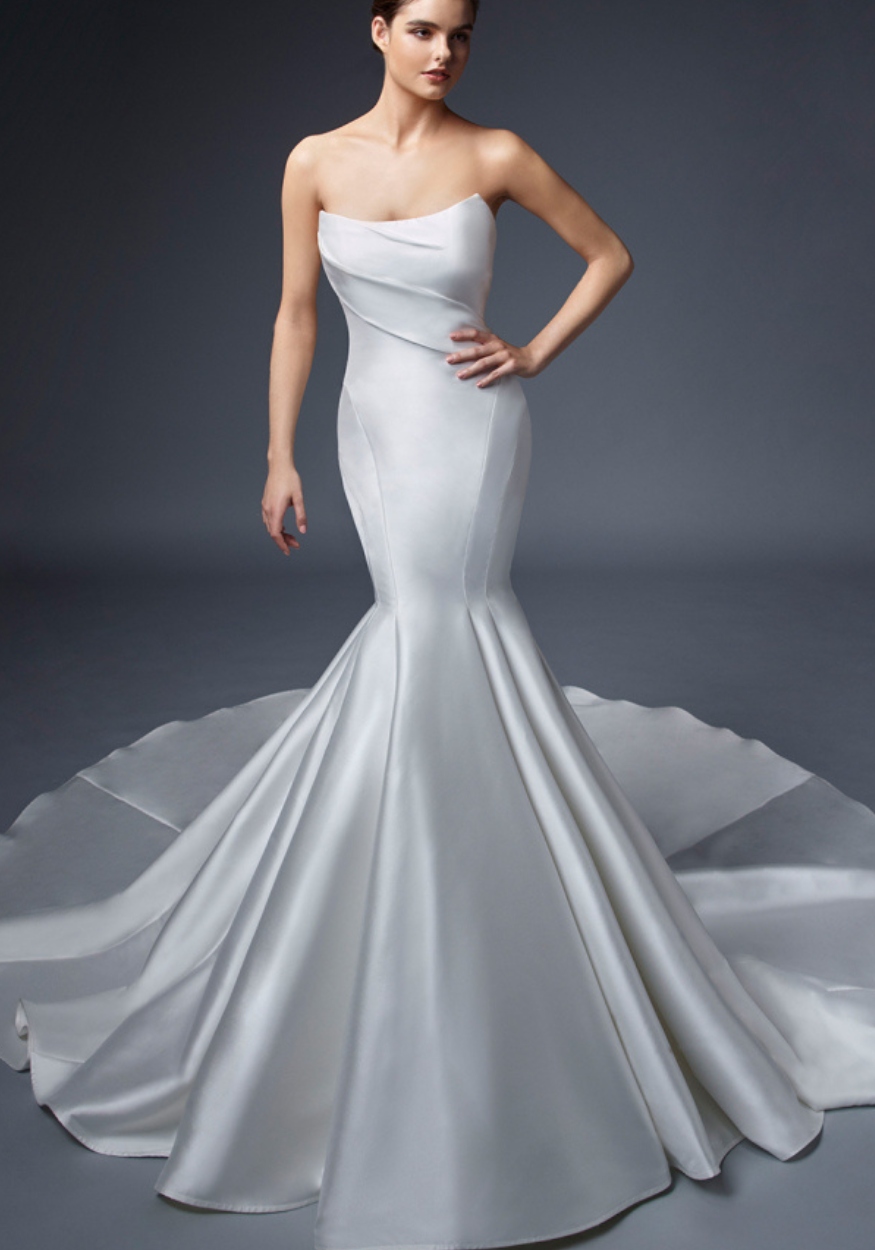 Satin Mermaid Luxury Bridal Gown washington dc Bridal Shop