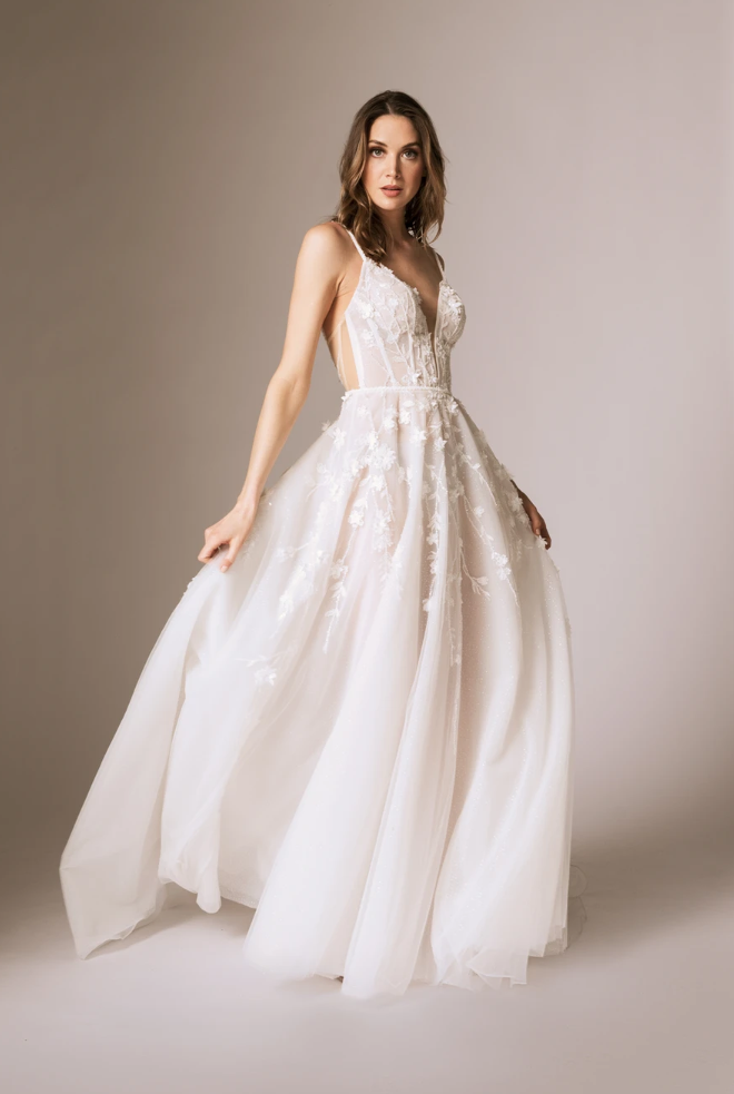 colby john bridal 3D lace wedding dress. 