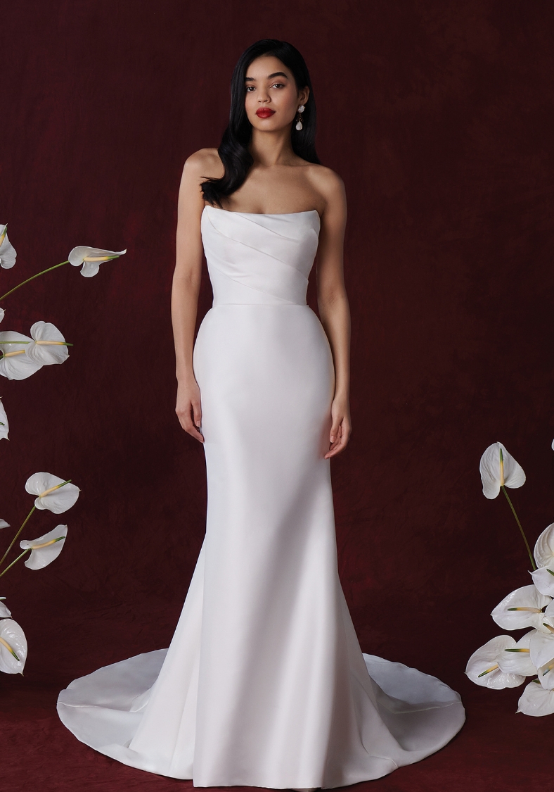 Strapless Fit and Flare Satin Bridal Gown Hayden Justin Alexander Wedding Dresses