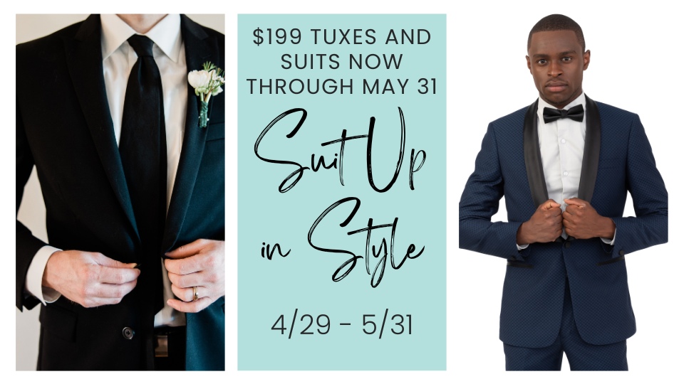 tuxedos and suits sale at K&B Bridals bridal and tux shop maryland