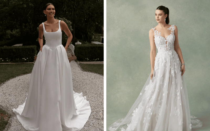 Stylish Wedding Dresses: Details That Make a Gown Feel Special women wearing wedding dresses