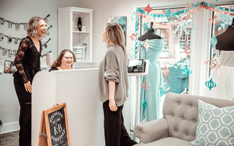 Wedding Dress Questions to Ask Your Stylist During Your Appointment wedding dress questions, bride and her stylist
