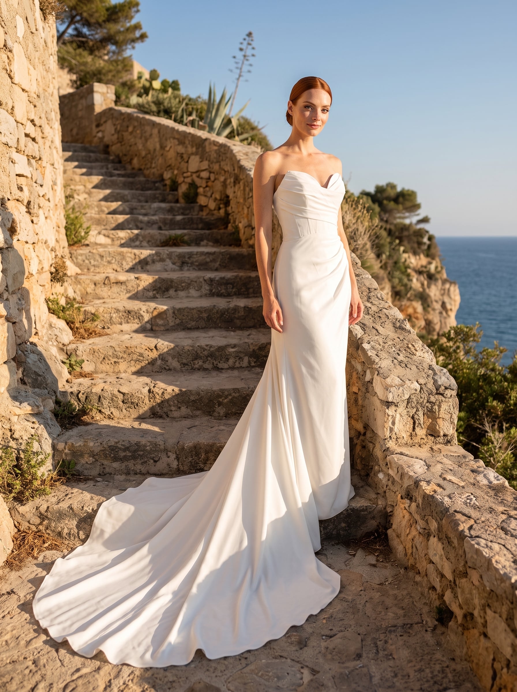 Page Updates & Announcements Off-the-shoulder A-line wedding gown with a sweetheart neckline, allover floral lace appliqués, soft tulle skirt, and a long lace-trimmed train. Strapless fit-and-flare wedding gown with a sculpted draped neckline, ruched bodice, clean satin finish, and a long sweeping train.